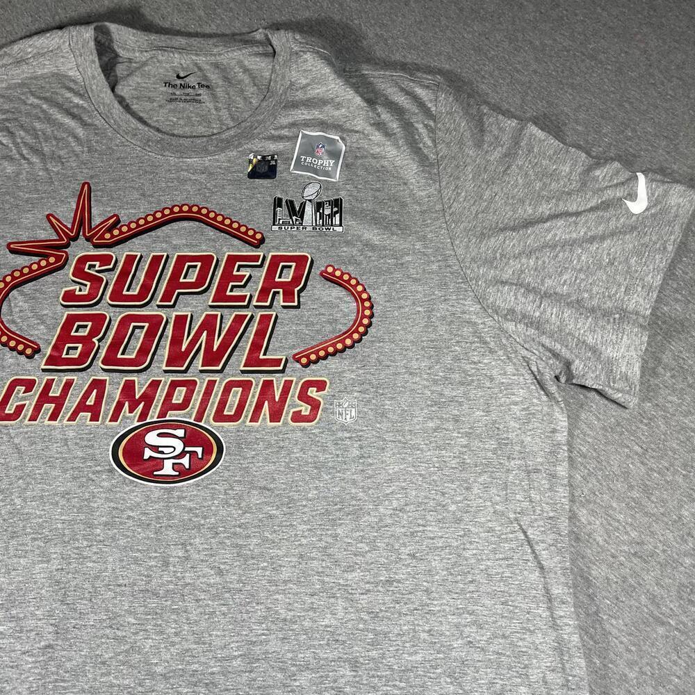 NWT Nike San Francisco 49ers Men’s XXL Super Bowl Champions Grey Sports T-Shirt